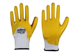 Handschuh Nitril gelb Strickbund