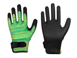 Feinstrick-Handschuh mit HPT-Beschichtung grün/gelb