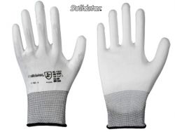 Feinstrick-Handschuh weiß mit PU-Beschichtung