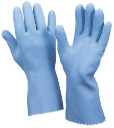 Latex-Handschuh Super-Blue smooth / mit BW-Strickfutter / 30cm / CE CAT 3