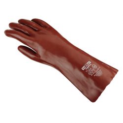 Chemikalienschutz-Handschuh PVC / texxor / 45cm Länge / rotbraun